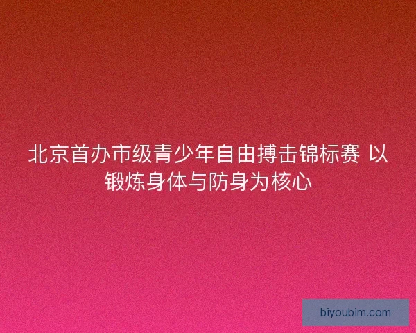 北京首办市级青少年自由搏击锦标赛 以锻炼身体与防身为核心