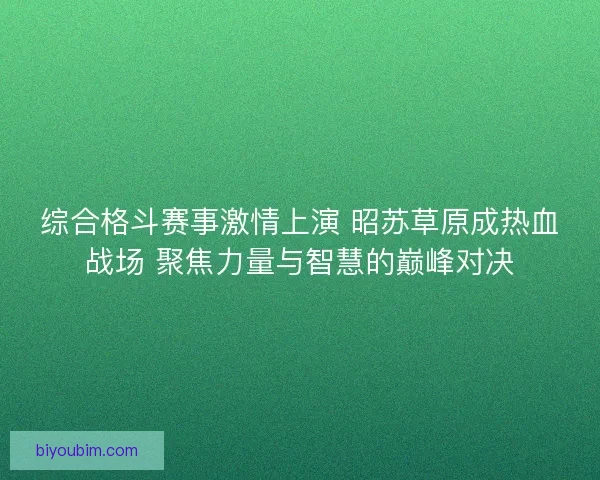 综合格斗赛事激情上演 昭苏草原成热血战场 聚焦力量与智慧的巅峰对决