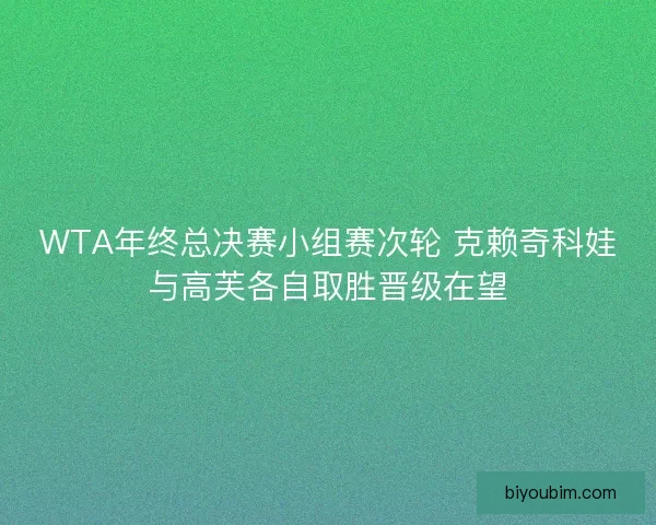 WTA年终总决赛小组赛次轮 克赖奇科娃与高芙各自取胜晋级在望