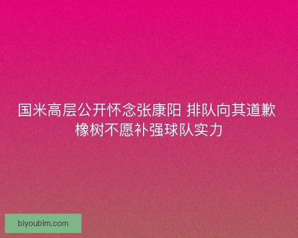 国米高层公开怀念张康阳 排队向其道歉 橡树不愿补强球队实力 国米高层公开怀念张康阳 排队向其道歉 橡树不愿补强球队实力