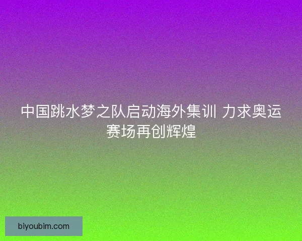 中国跳水梦之队启动海外集训 力求奥运赛场再创辉煌 中国跳水梦之队启动海外集训 力求奥运赛场再创辉煌